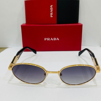 PRADA GOLD ÇERÇEVE MAVİ ŞEFFAF CAM