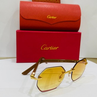 CARTİER KAHVE ÇERÇEVE SARI ŞEFFAF CAM