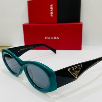 PRADA SİYAH ÇERÇEVE MAVİ ŞEFFAF CAM