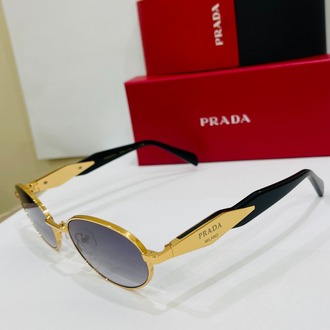 PRADA GOLD ÇERÇEVE MAVİ ŞEFFAF CAM