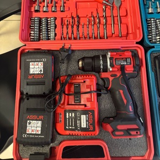 ASSUR ASR-132 Çelik Mandren Motor Kömürlü Darbeli Şarjlı Matkap