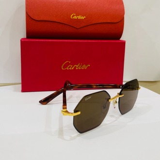 CARTİER DESENLİ ÇERÇEVE KAHVE ŞEFFAF CAM
