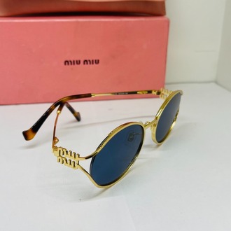 MIU GOLD ÇERÇEVE MAVİ ŞEFFAF CAM