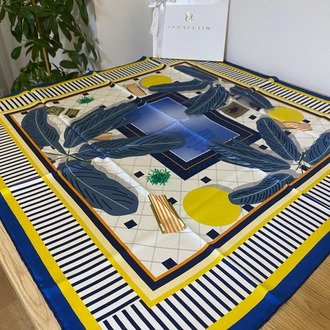 ZERAFETİM Marakeş Desen İpek Twill Eşarp