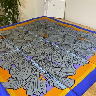 ZERAFETİM Zentagle Desen İpek Twill Eşarp