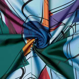  ZERAFETİM The Color Desen İpek Twill Eşarp