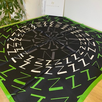 ZERAFETİM Z Radyal Desen İpek Twill Eşarp