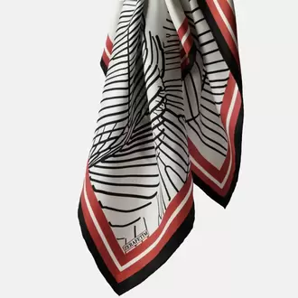 ZERAFETİM Yaprak Desen İpek Twill Eşarp