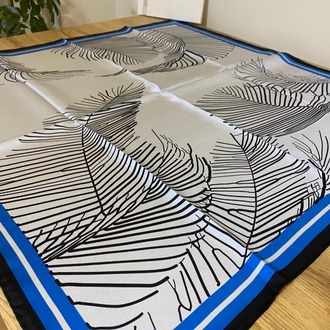 ZERAFETİM Yaprak Desen İpek Twill Eşarp