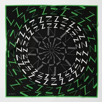 ZERAFETİM Z Radyal Desen İpek Twill Eşarp