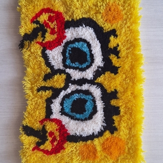 SüngerBob Gözler El Yapımı Tufting Klavye Halısı – Oyuncu Masa Dekoru