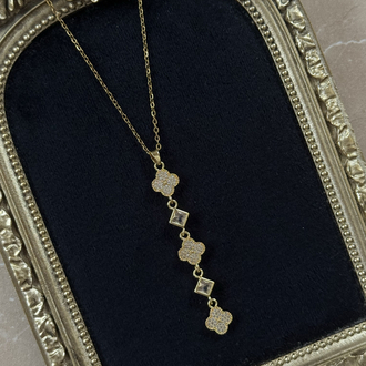 Çelik Gold Yoncalı Y Kolye
