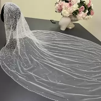 Başlık nakışlı kasnak model gelin duvağı
