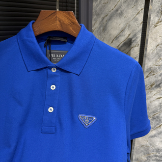 Premıum Prada Saks Mavisi Polo Yaka