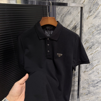 Premıum Prada Saks Mavisi Polo Yaka