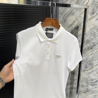 Premıum Prada Beyaz Polo Yaka