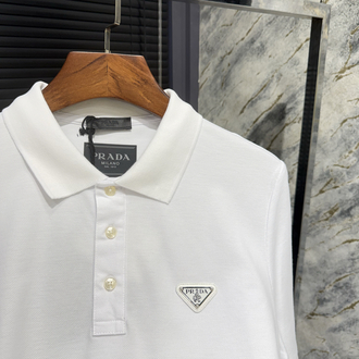 Premıum Prada Beyaz Polo Yaka