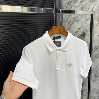 Premıum Prada Beyaz Polo Yaka