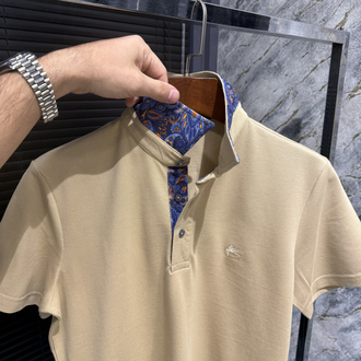 Premıum Vızon/Bej Rengi Polo Yaka | Etro Detay Yaka