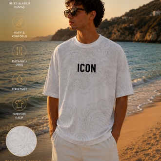 ICON Paisley Desenli Oversize Tişört