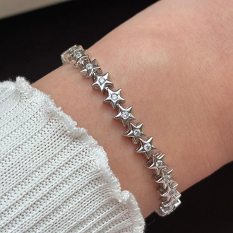 Yıldız Taşlı Silver Bileklik