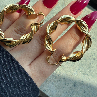 Gold Burgu Halka Küpe
