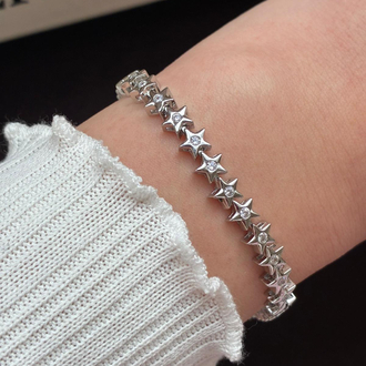 Yıldız Taşlı Silver Bileklik