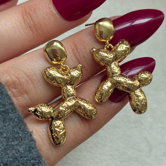 Balloon Dog Gold Küpe | Modern Tasarım