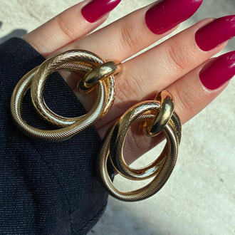 Gold Halka Zincir Küpe