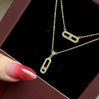 VİP | Gold Messika İkili Kolye 