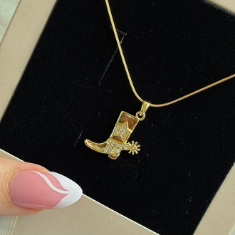 Çelik Gold Çizme Yıldız Güneş detaylı kolye