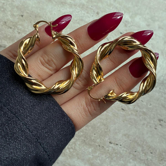 Gold Burgu Halka Küpe