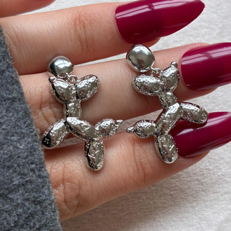 Balloon Dog Küpe | Modern Tasarım Silver Küpe