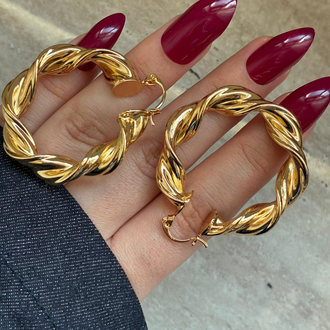 Gold Burgu Halka Küpe
