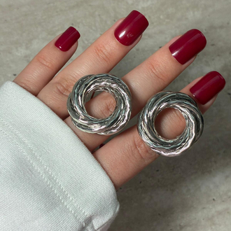Halka Doku Silver Küpe