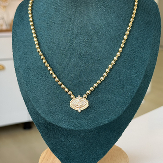 14K Boncuk Zincir Kolye