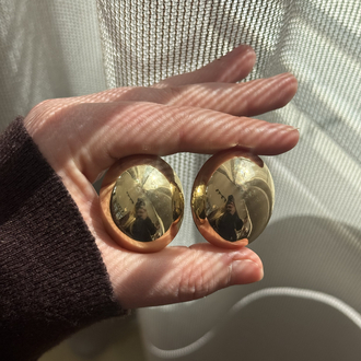 Yuvarlak Gold Küpe