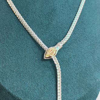 Asansörlü Silver Yılan Kolye