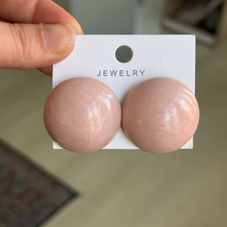 Pembe Yuvarlak Küpe