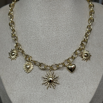 Güneş Charmlı 14K Kolye