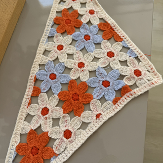 Turuncu Çiçek Bandana 