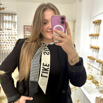 Kaz ayağı Model İncili Fular
