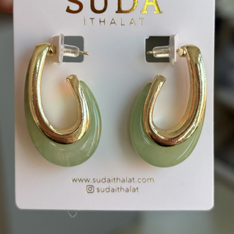 Gold Yeşil Küpe
