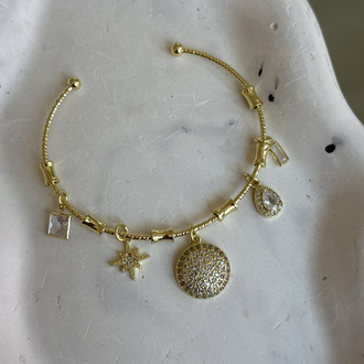 Yuvarlak Taşlı Charm Bileklik