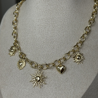 Güneş Charmlı 14K Kolye