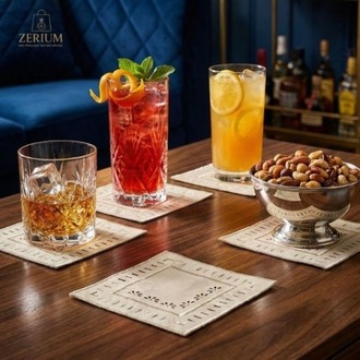 Premium 6’lı Kokteyl ve Kahve Altı Sunum Peçetesi Vintage Serisi - 20252001293