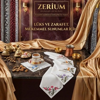 Premium 6’lı Kokteyl ve Kahve Altı Sunum Peçetesi Osmanlı Motifleri Serisi 01 - 20252001320