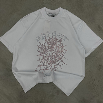 Spider Taşlı T-Shirt (Beyaz)