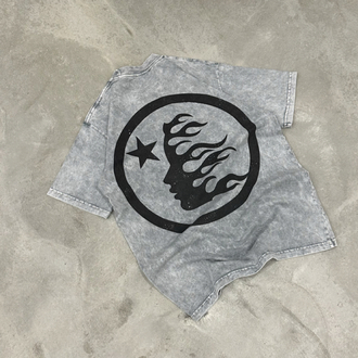 HELLSTAR Yıkamalı T-shirt (Beyaz)
