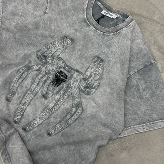 Spider Yıkamalı T-Shirt (Beyaz)